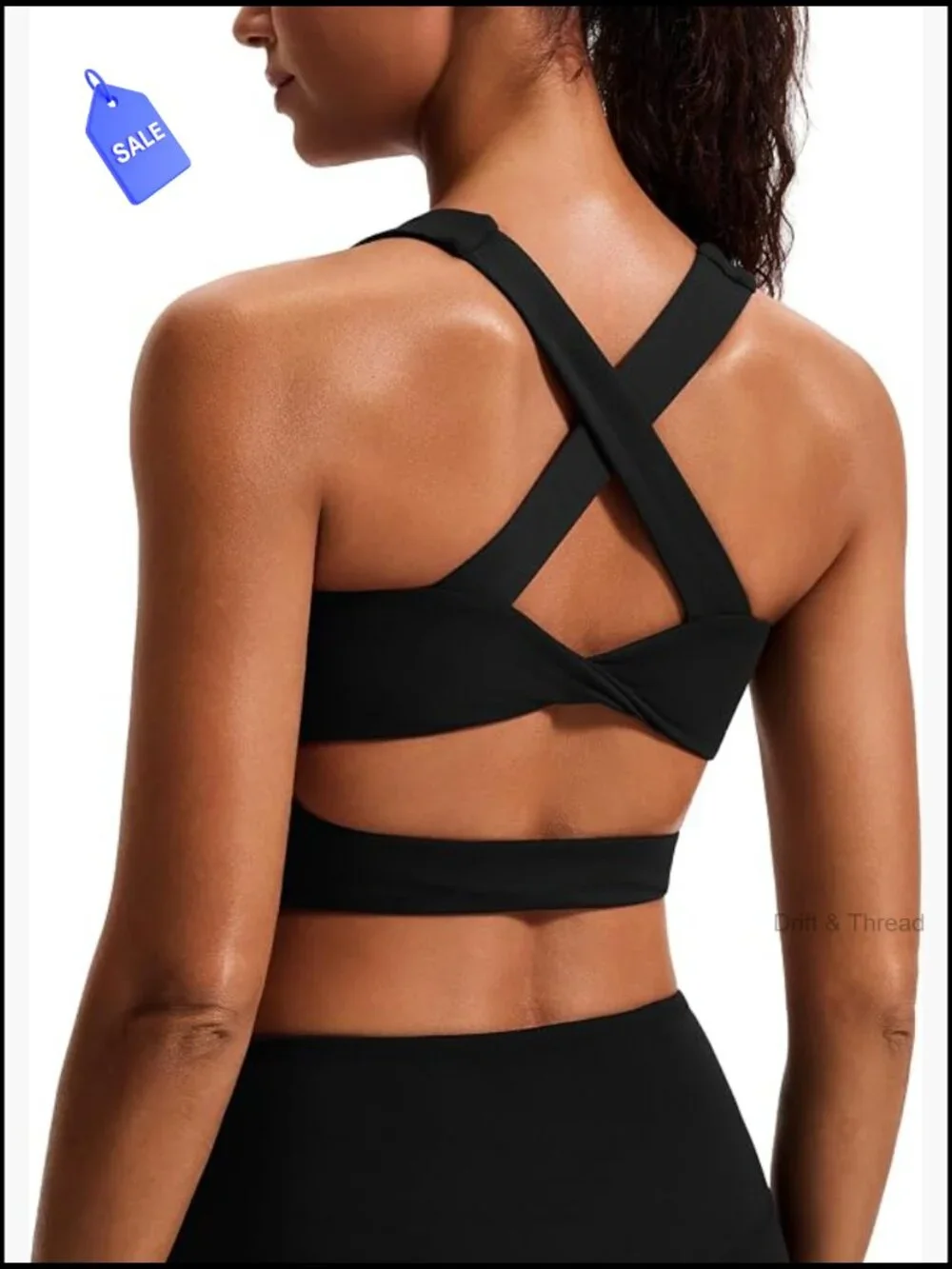 Medium Support Sports Bra with Criss Cross Back Longline Crop Top